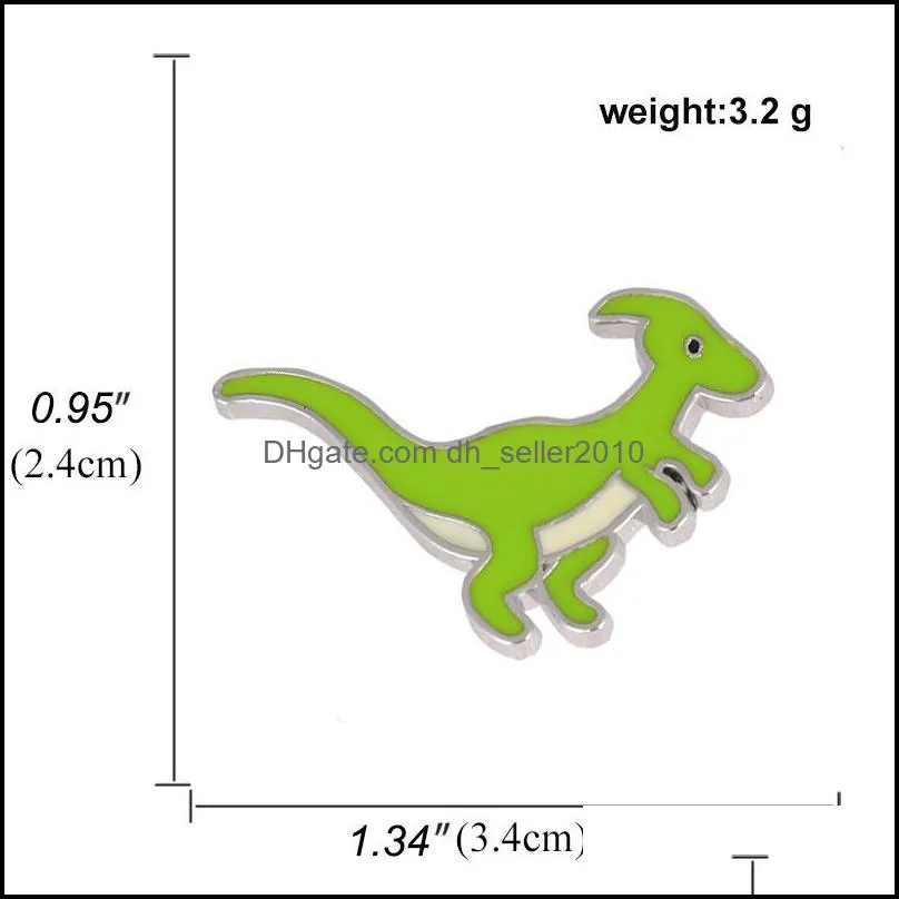 Customized Dinosaur Enamel Charm Brooches Cute Cartoon Animal Children Student Shirt Jewelry Fun Colorful Charms Bulk Enamel Pins 1163