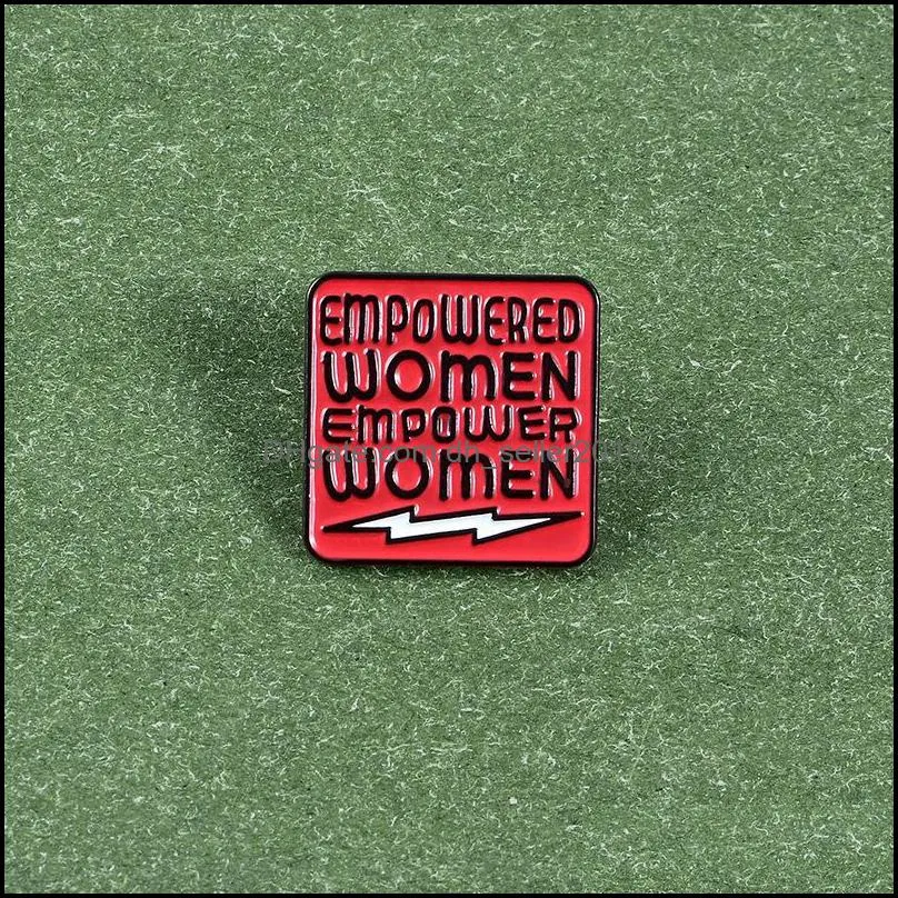 Enamel Pins Feminism Brooches EMPOWERED WOMEN Badge Advocating Equality Pin Jewelry Gift for Friends 6119 Q2