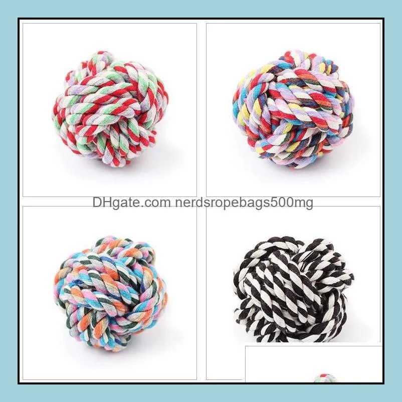 Dog Toys Puppy Chew Teething Cotton Rope Knot Toys Teeth Cleaning Pet Playing Ball Outdoor Training Interactive Toy