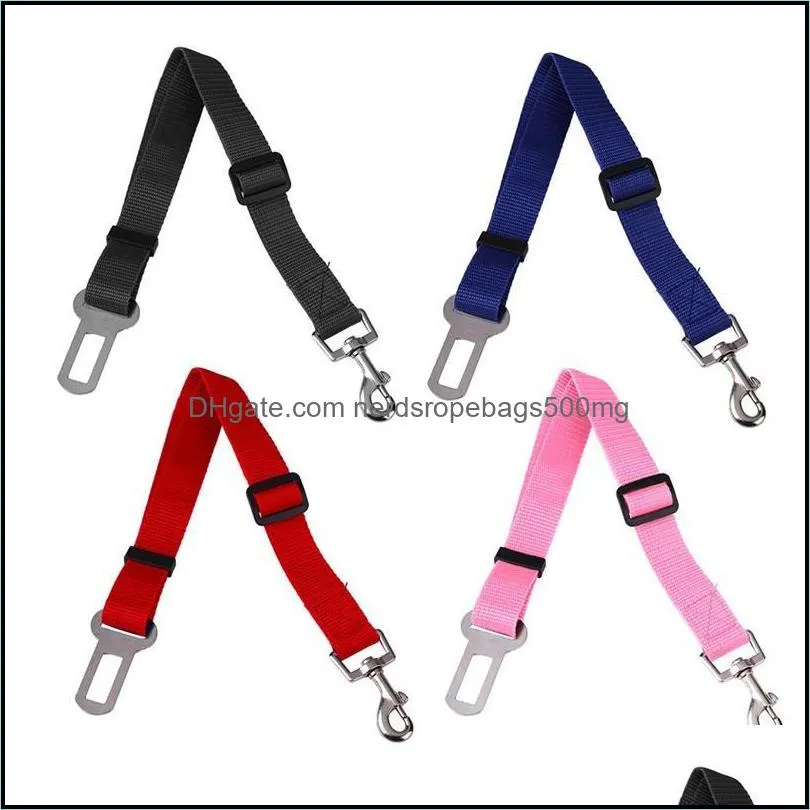 Adjustable Dog Cat Car Seat Belt Safety Vehicle Seatbelt Harness Lead Leash for Small Medium Dogs Pet Supplies Lever Traction