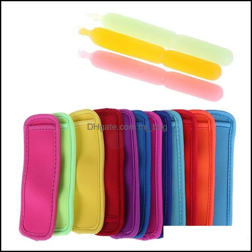 18x6cm Reusable Summer Icy Block Lolly Cream Holder Colorful Popsicle Holders  Ice Sleeves Freezer Tool For Kids