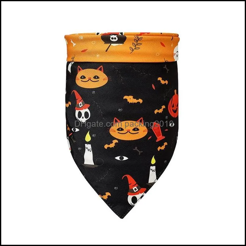 Pet Neckerchief Cat Dog Accessories Scarf Doule Layer Bandana Bibs Scarf Collar Pet Saliva Towel Halloween Pet Triangle Towel