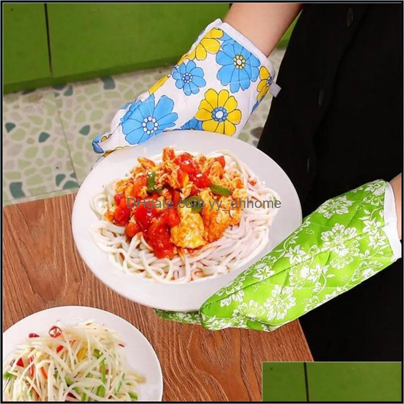 Microwave Oven Mitts Anti-scalding Household Baking High Temperature Resistant White Cotton Thermal Insulation Gloves Kitchen Gadgets