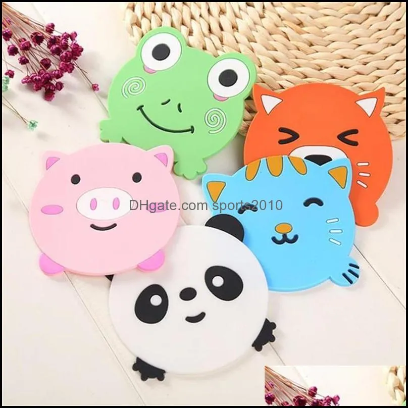 Cartoon Animal Drink Coaster Table Holder Placemat Coffee Coasters Stand For Hot Cup Mat Pad Kitchen Mats Kitchen Accessories