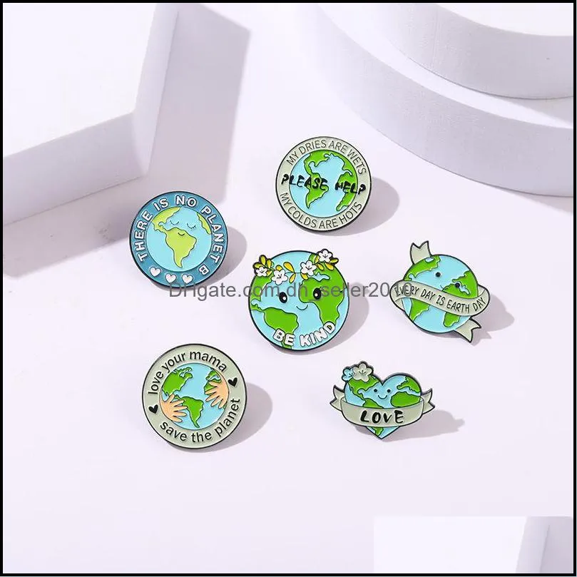 Please Help Earth Enamel Pin Custom Brooches Be Kind Lapel Badge Environment Jewelry Gifts For Kids 6122 Q2