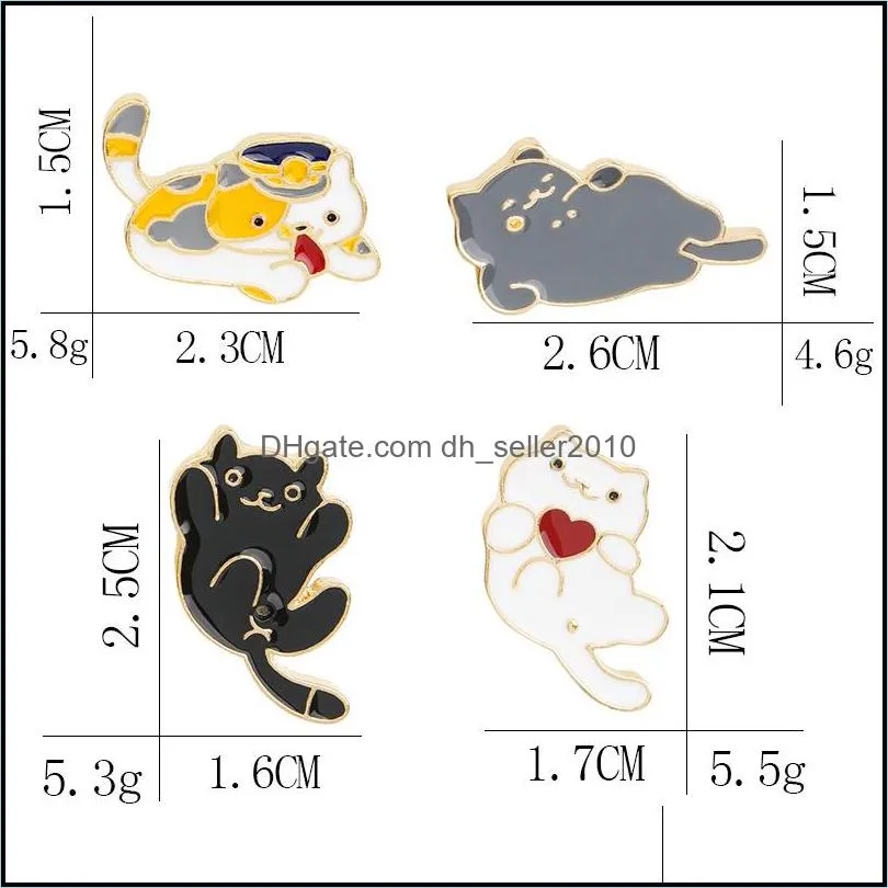 Jewelry Brooch Cartoon Cute Animal Cats Expression Pin Clothes Bags Women Student Ornament Badge 1596 Q2