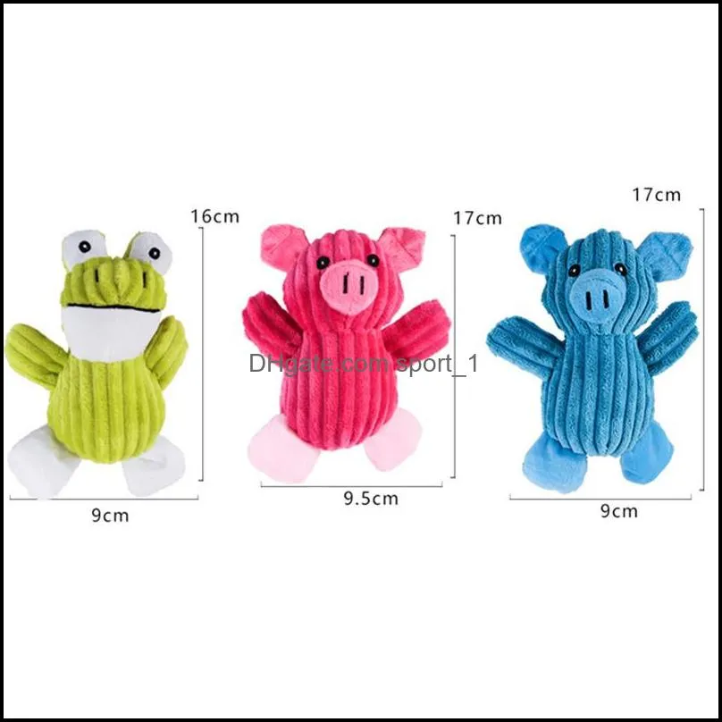 Plush Dog Toys Squeaky Pig Frog Puppy Chew Toy Interactive Cat Toys Pet Dog Sound Toys for Small Medium Dogs