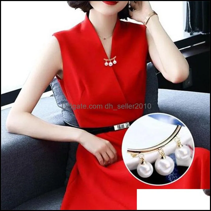 Artificial Shell Pearl Bowknot Brooch Lady Cardigan Horizontal Style Fashion Pin Accessories Simplicity Brooches Alloy 1 3xy P2