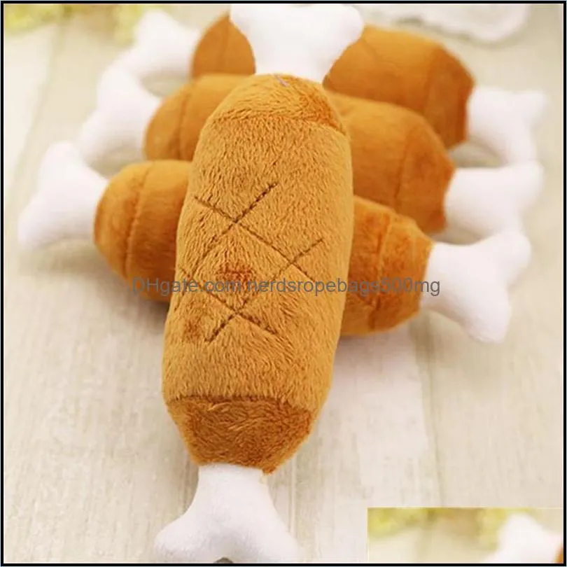 Puppy Pet Play Chew Toys Dog Toys For Dogs Cats Pets Supplies Cute Chicken Legs Plush Squeaky Toy
