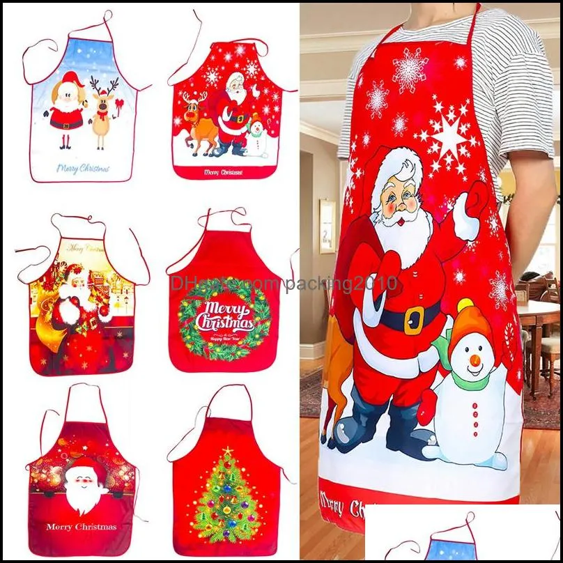 Christmas Apron Adult Santa Claus Aprons Women and Men Dinner Party Decor Home Kitchen Cooking Baking Cleaning Apron