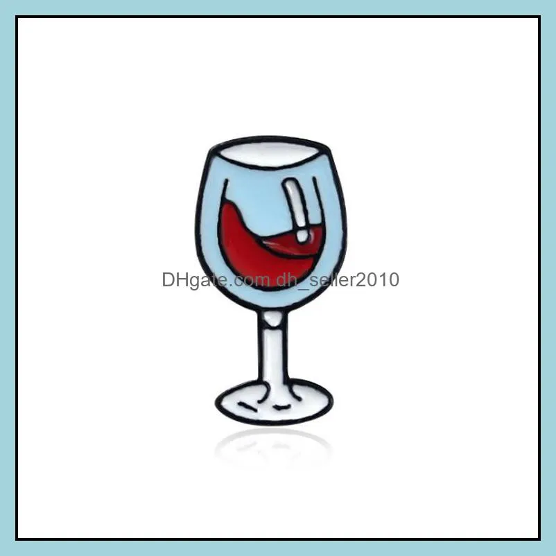 Customized Brooch Wine Bottle Cup Enamel Pin Women Me Custom Jewelry Accessories Letter Alloy Hard Enamel Brooches 1182 D3