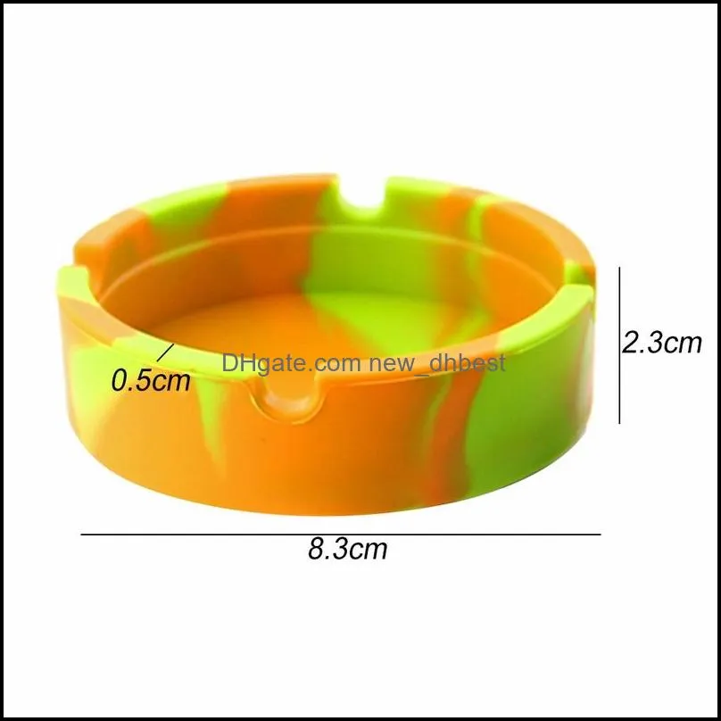 Silicone Soft Round Ashtray Ash Tray Holder PLuminous Portable Anti-scalding Cigarette Holder Multicolor Eco-Friendly Smoking