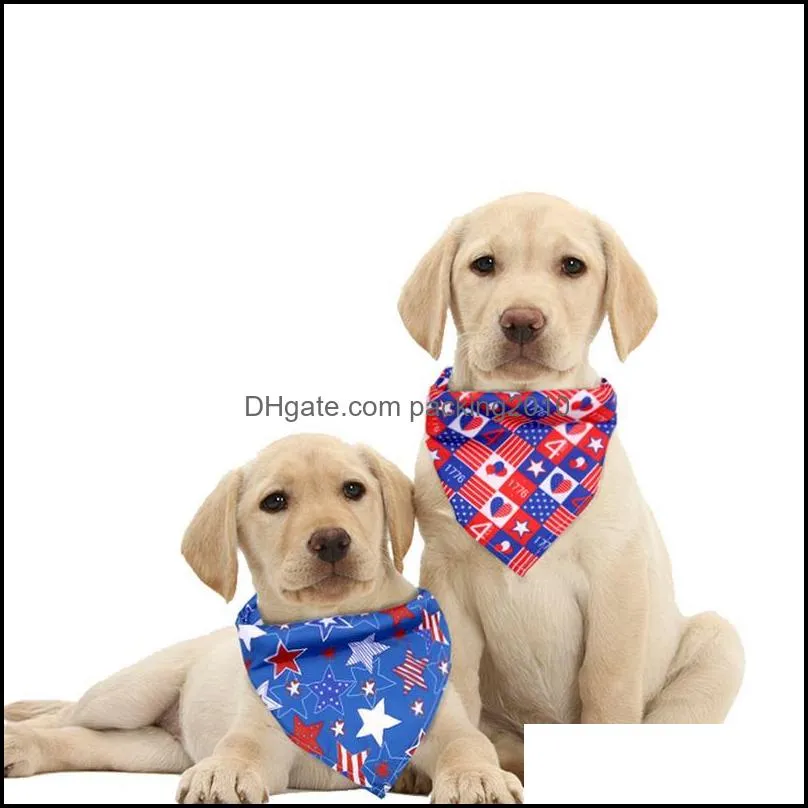 Dog Bandana American Independence Day Pet Accessories Small Medium Large Dog Cat Bandanas Scarf Dog Supplies 4th July