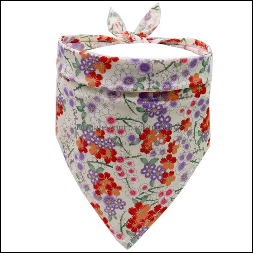 Pet Dog Grooming Product Japanese Style Pet Dog Bandana Scarf Colorful Flower Pet Bandana Bibs Dog Accessories