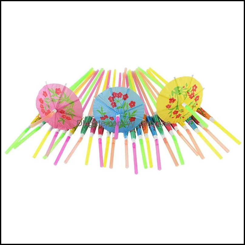 500pcs Umbrella Straws Hawaii Party Supplies Cocktail Juice Drinking Staws Birthday Wedding Pool Party Disposable Tableware