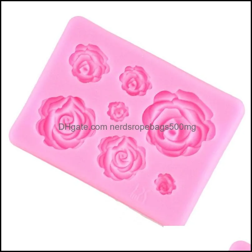 Rose Flower Silicone Molds Wedding Cupcake Topper Fondant Cake Decorating Tools Sugarcraft Candy Clay Chocolate Gumpaste Moulds