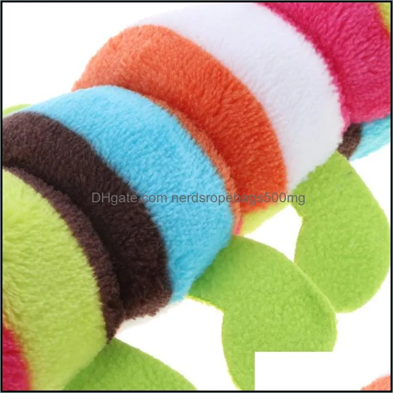 Plush Stuffed Pet Dog Toys Sound Cute Caterpillar Chew Squeak Toys for Dogs Teeth Cleaning Cats Dog Products Chewing Toy