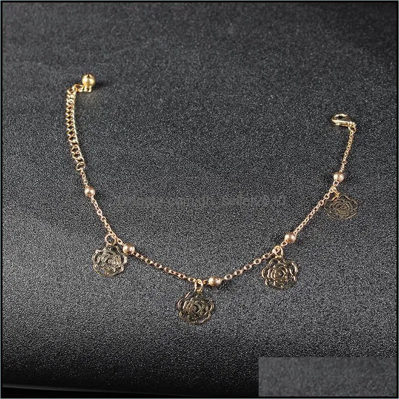 Gold Bohemian Anklet Beach Foot Jewelry Leg Chain Butterfly Dragonfly anklets For Women Barefoot Sandals Ankle Bracelet feet 656 K2