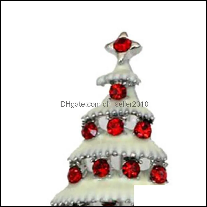 Christmas Tree Enamel Brooches For Women Men Inlaid Colorful Crystal Rhinestone Brooch Pins 1372 D3