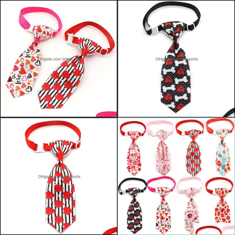 Valentines Day Pet Dog Tie Love Style Pet Supplies Small Dog Cat Accessories Puppy Bow Tie Neckties Dog Items