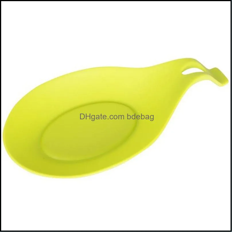 Silicone Spoon Rest Heat Resistant Utensil Spatula Holder Tray Placemat Spoon Utensil Rest Cooking Tool Kitchen Tools