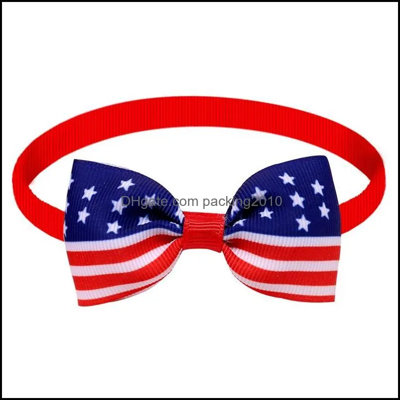 Dog Bow Tie Small Medium Dog Cat Bowtie Neckties Fashion Pet Supplies Dog Grooming Accessories for American Independence Day