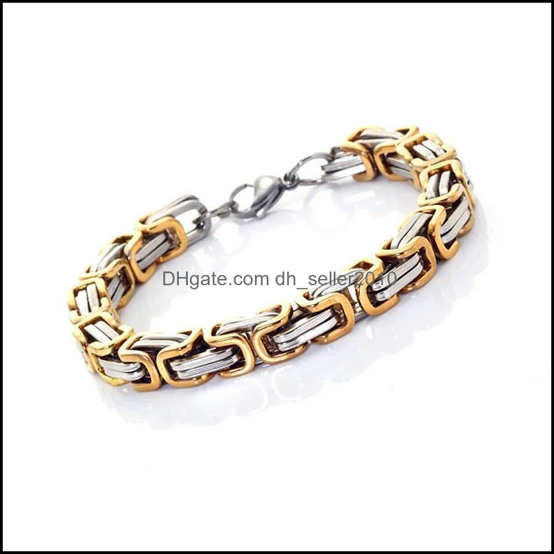 Luxury Bracelet Men Personality Casual Vintage Chain Hip Hop Couple Fashion Unisex Birthday Gift Jewelry Link 3384 Q2