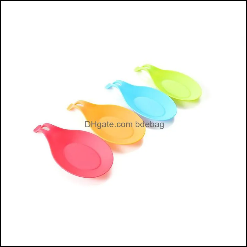 Silicone Spoon Rest Heat Resistant Utensil Spatula Holder Tray Placemat Spoon Utensil Rest Cooking Tool Kitchen Tools