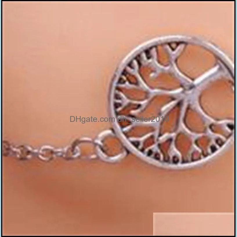 Ankle Bracelets Girls The Tree of Life Beach Anklets Foot Jewelry Antique Silver
