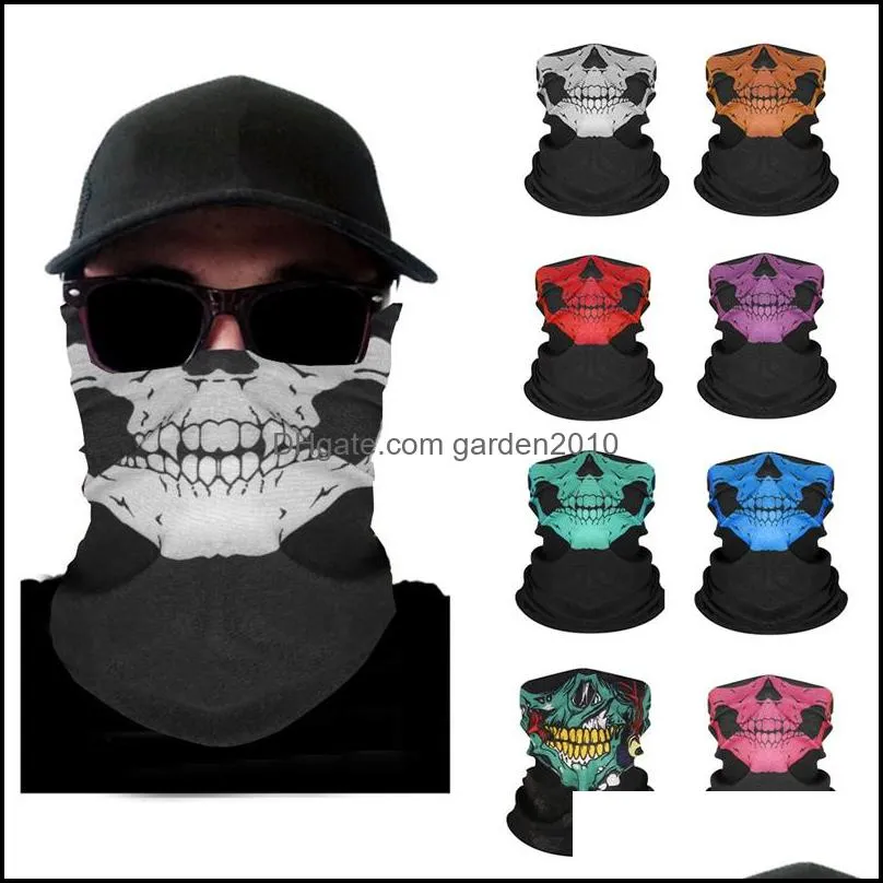 New 8 Styles Motorcycle Bicycle Outdoor Sports Neck Face Cosplay Mask Skull Mask Full Face Head Hood Protector Bandanas Party Masks