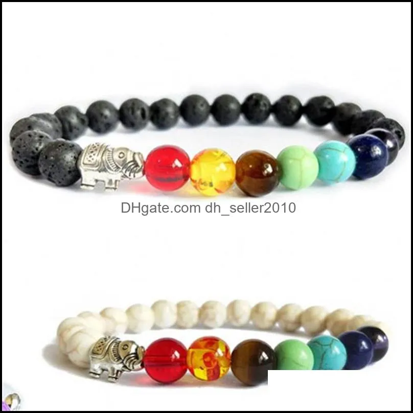 Natural Stone Beaded Strands Bracelet Turquoise Chakra Colorful Healing Crystals Beads For Jewelry Making Woman Man Yoga 2 3xq K2B