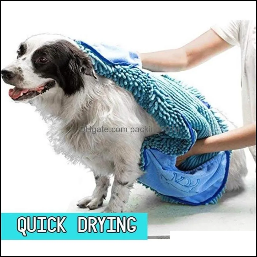 Fiber Grooming Pet Bath Towel Dog Cat Bathrobe Strong Water Absorption Blanket for Large Medium Small Dog Quick Drying Towel