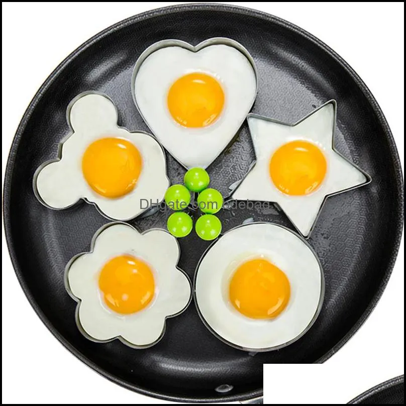 5 Style Stainless Steel Fried Egg Shaper Mould Omelette Decoration Frying Egg Pancake Cooking Tools Kitchen Accessories Tools