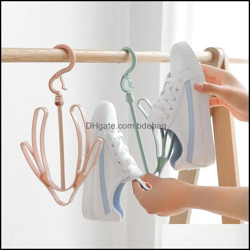 Wind-Proof Multifunction Shoes Hanging Hook Foldable Shelf Shoe Hanger Balcony Shoe Drying Rack Stand Home Storage Holder Racks