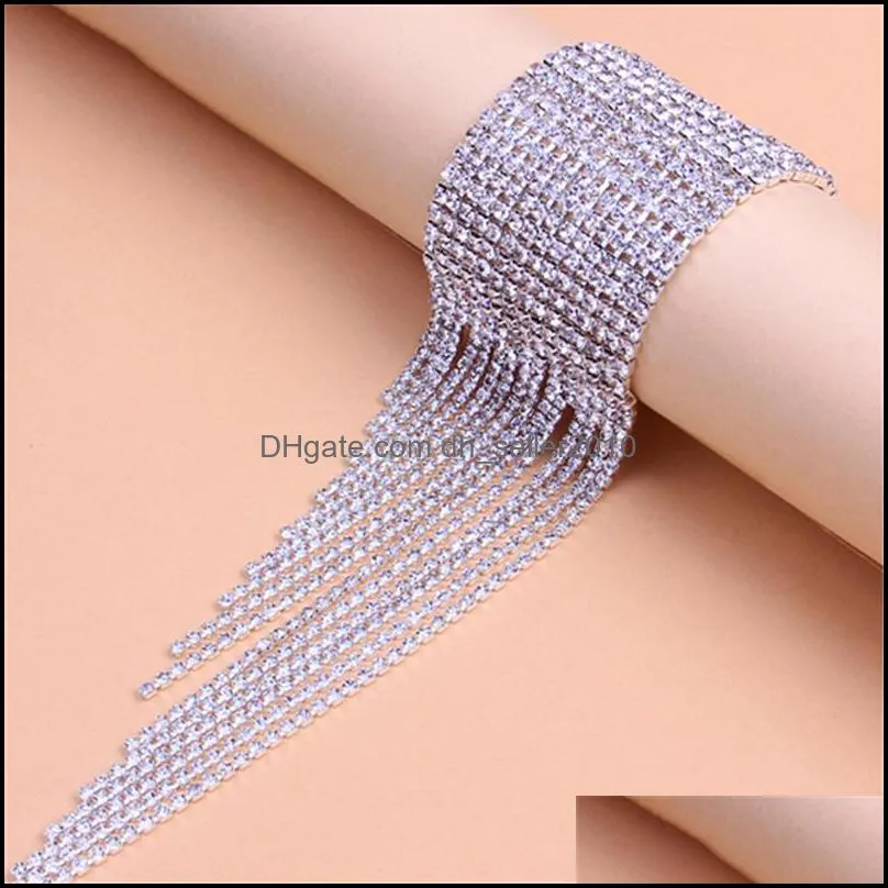 Classic Luxury Shiny Rhinestone Hand Chain For Lady`s Sexy Bracelet Jewelry Boutique Link Women Hand Bracelet Accessories 570 T2