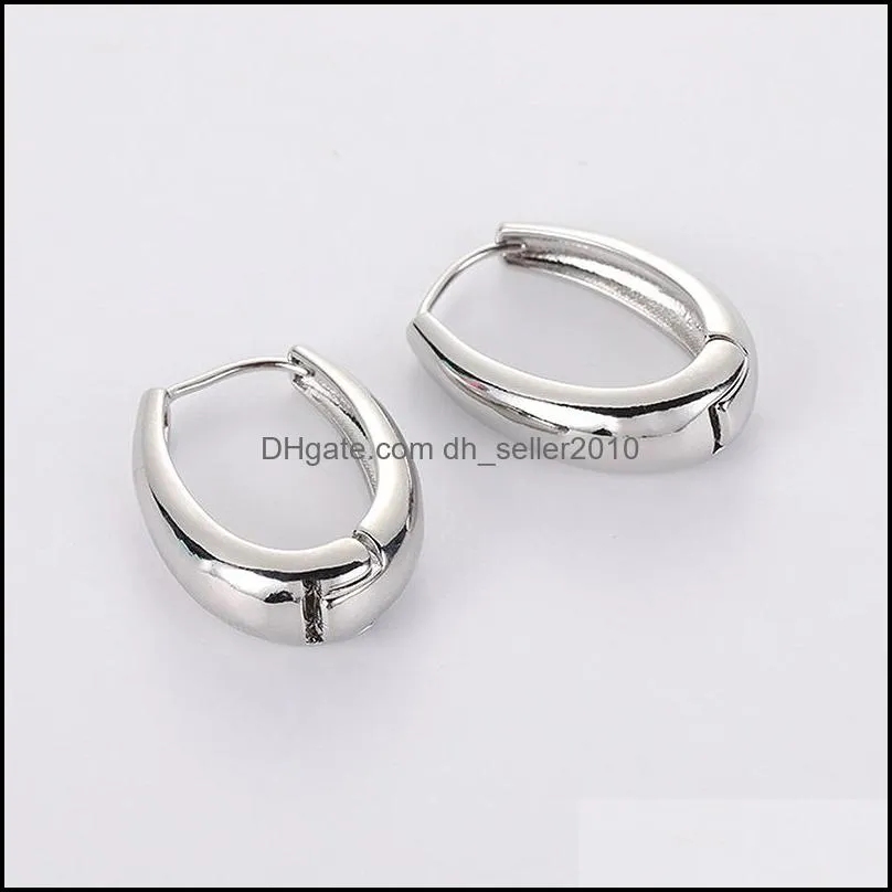 Classic Copper Alloy Smooth Metal Hoop Earrings For Woman Fashion Korean Jewelry Temperament Girl`s Daily Wear Earrings 5582 Q2