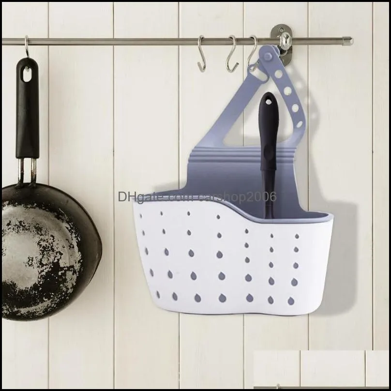 Kitchen Hanging Sink Drain Basket Soap Sponge Cleaning Brush Toothbrush Holder Bag Kitchen Bathroom Storage Organizer Container