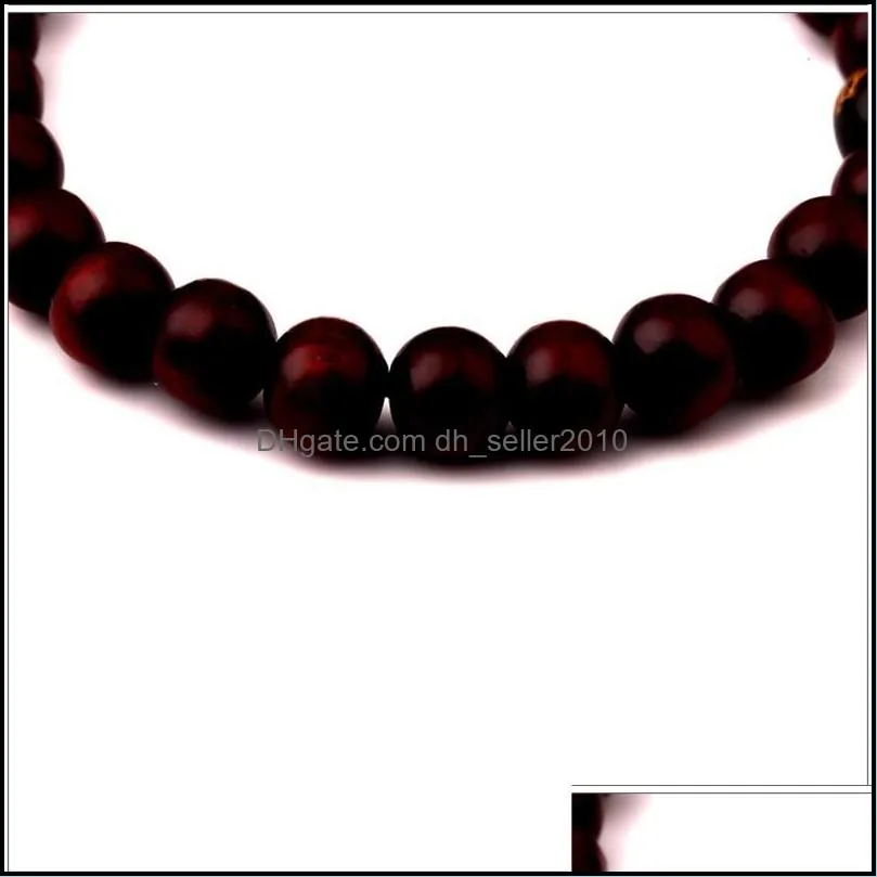 Buddha Beads Bracelet Black Brown Wood Minimalist Jewelry Chain Men Hip Hop Bracelets Sandalwood Fashion 0 75xh G2B