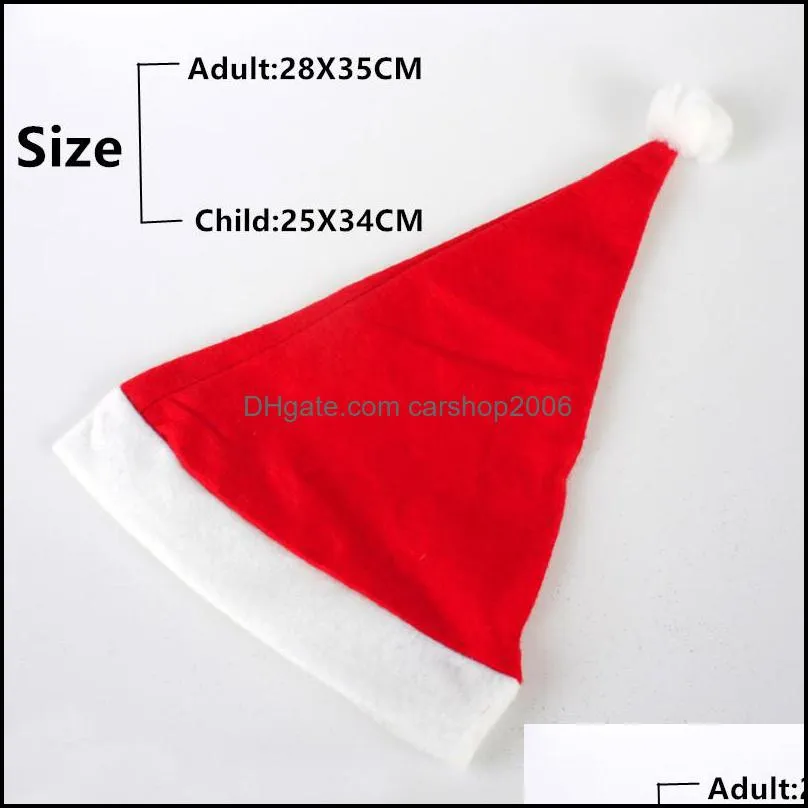 New Red Santa Claus Hat Ultra Soft Plush Cosplay Christmas Hat Xmas Decoration Kids Adult Party Decor Hats