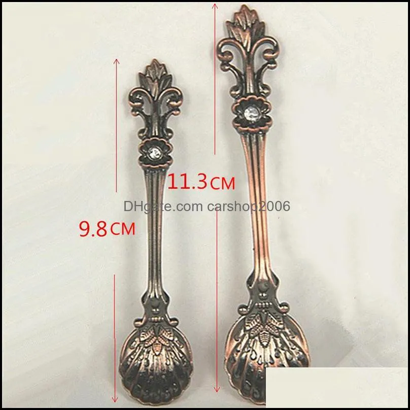 Iris Retro Coffee Spoon Ice Cream Dessert Spoon Arabic Style Zinc Alloy Coffee Tea Mixing Spoon Kitchen Gadgets Tableware