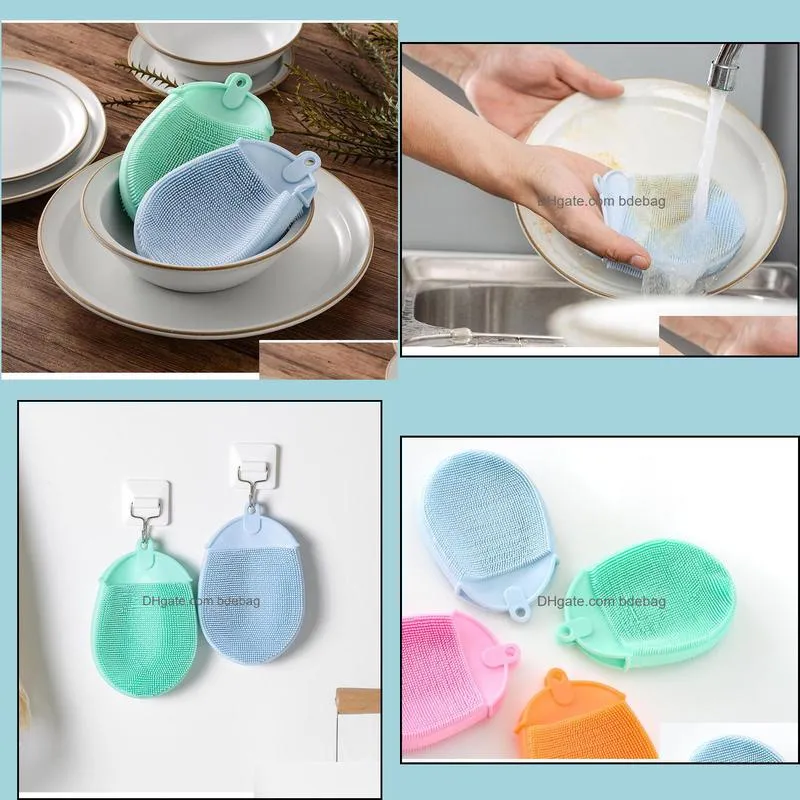 Kitchen Accessories Fruit Vegetable Brushes Dishwashing Sponge Household Cleaning Tools Useful Cleaning Brush Soft Shower Brush