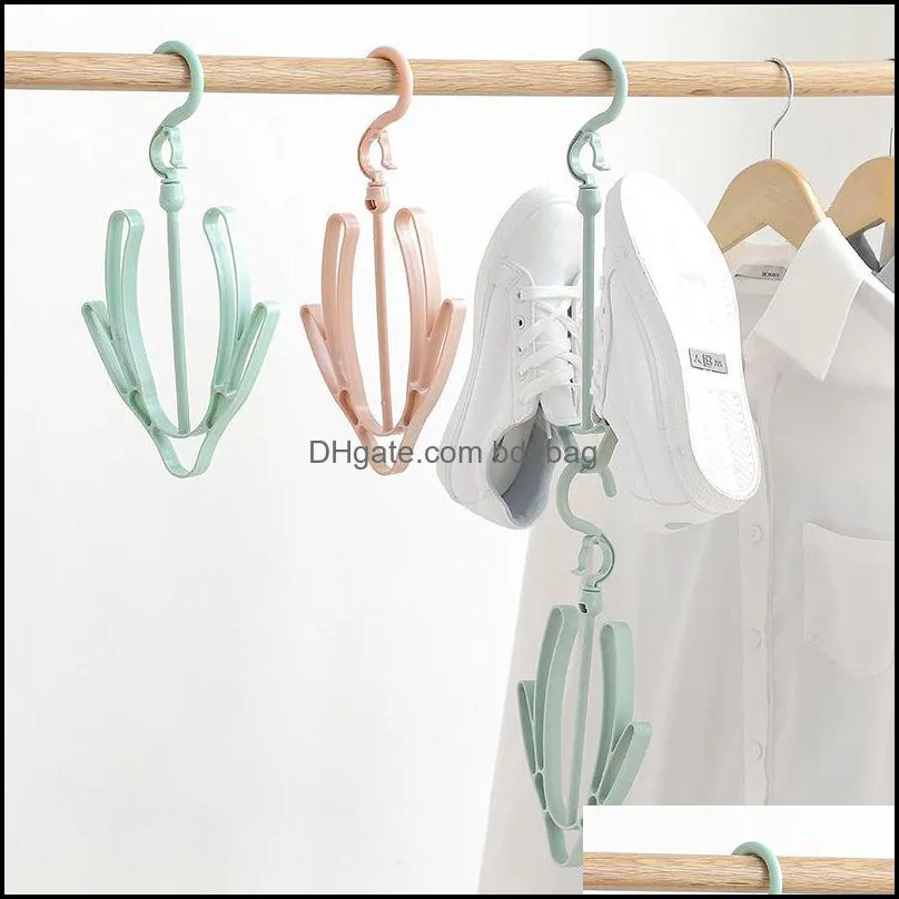 Shoes Drying Hanger Stand Footware Shoes Organizer Balcony Hanging Rack Multifunction Windproof Shoes Holder Creative Shelf 3 Colors