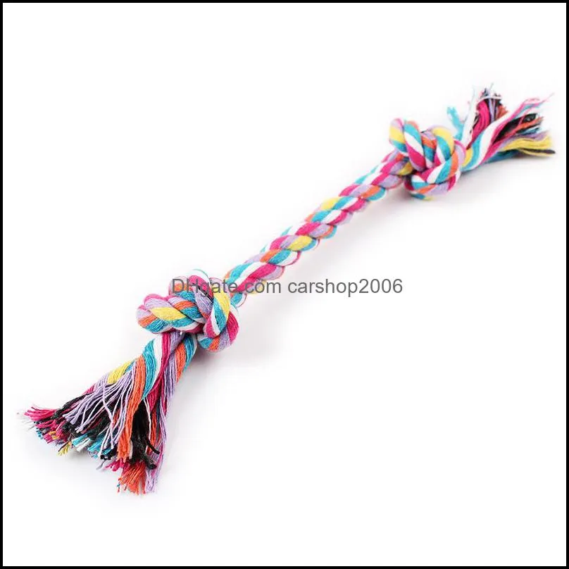 Pet Dog Toy Rope Double Knot Cotton Braided Dog Rope Toy Puppy Chew Toy Cleaning Tooth Toys Pet Supplies Petshop