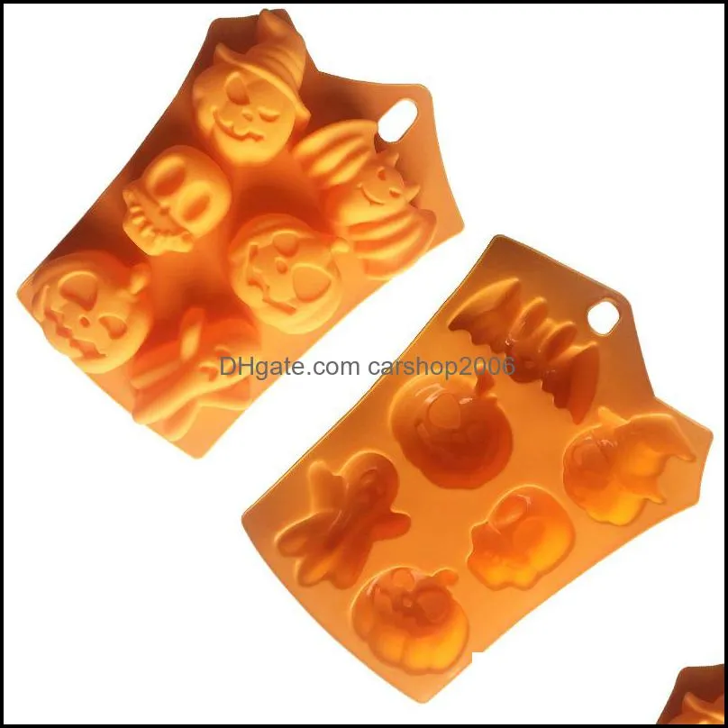 Halloween Skull Pumpkin Bat Silicone Cookie Cutter Mold Fondant Cake Baking Kitchen Decor Chocolate Fudge Mould