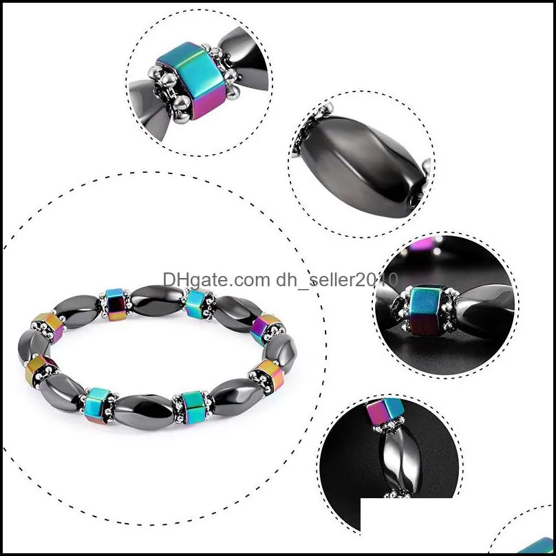 Black Magnetite Men Women Bracelets Jewelry Handmade Beaded Fashion Elastic Bracelet AB Color Magnetic Chain 2 4lg J2B