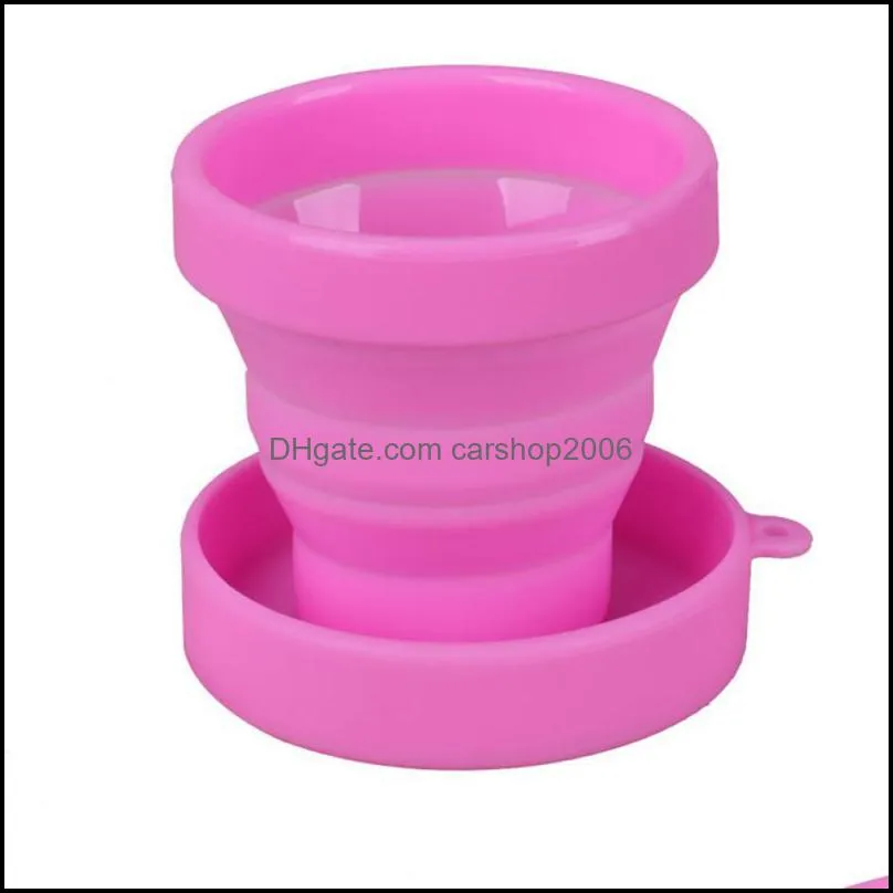 4 Colors Silicone Folding Cup Outdoor Camping Telescopic Collapsible Water Cup Travel Collapsible Saucers Portable Drinking Bottle