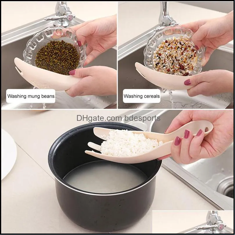 Multifunctional Durable Rice Sieve Washing Spoon Plate Colanders Filters Strainer Kitchen Gadgets Set Cooking Tools For Kitchen