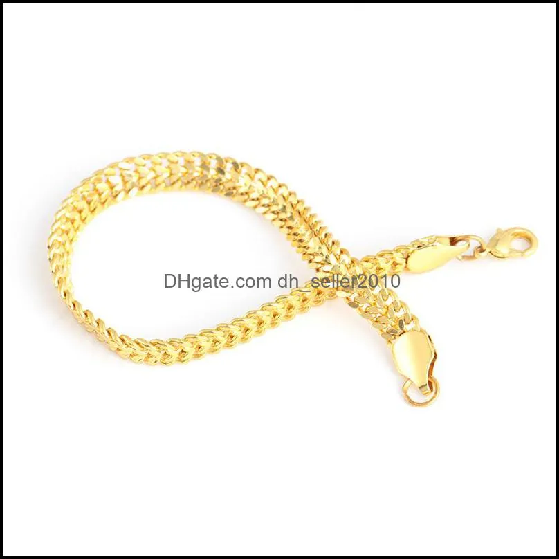Charm Bracelets Elegant /Black/ For Men Women 7mm Titanium Steel Curb Cuban Link Chain Party Jewelry Gift 3362 Q2