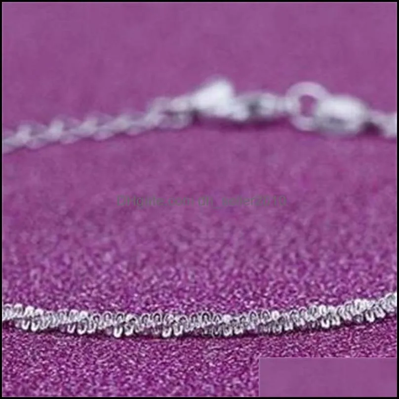 Silver Plated Charm Anklets 2MM Width Hemp Flowers Copper Foot Jewelry Ornaments Women Fashion Delicate Bracelet 2 1ys M2