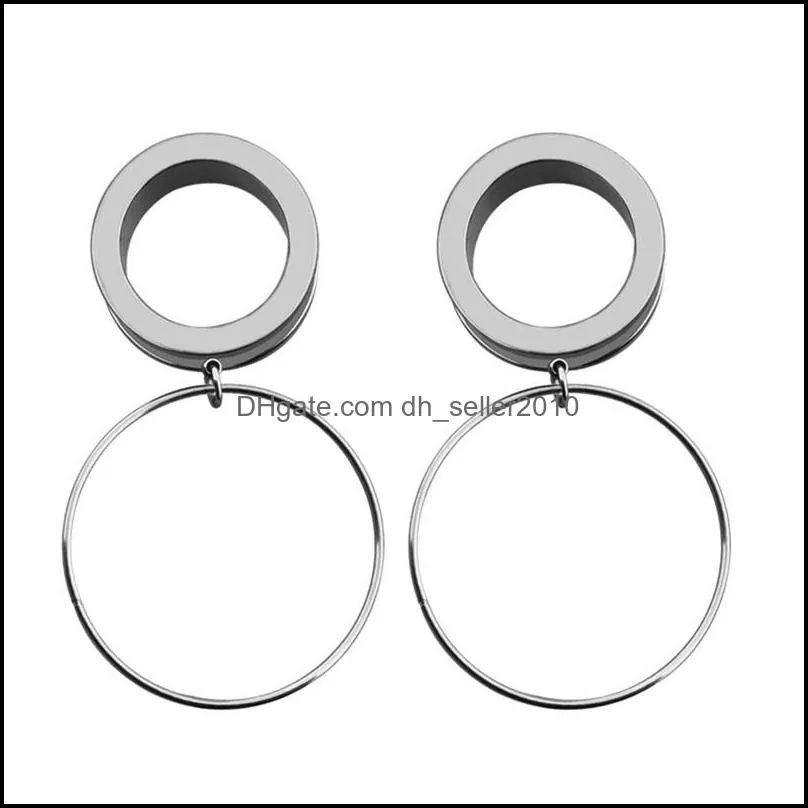 New Piercing Tunnels Ear Plugs pulley Steel ring Ear Expander 316L medical steel Body Jewelry 1222 E3